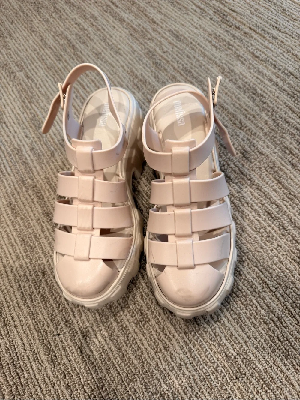 Melissa Women's Pale Pink Chunky Platform Fisherman Sandals